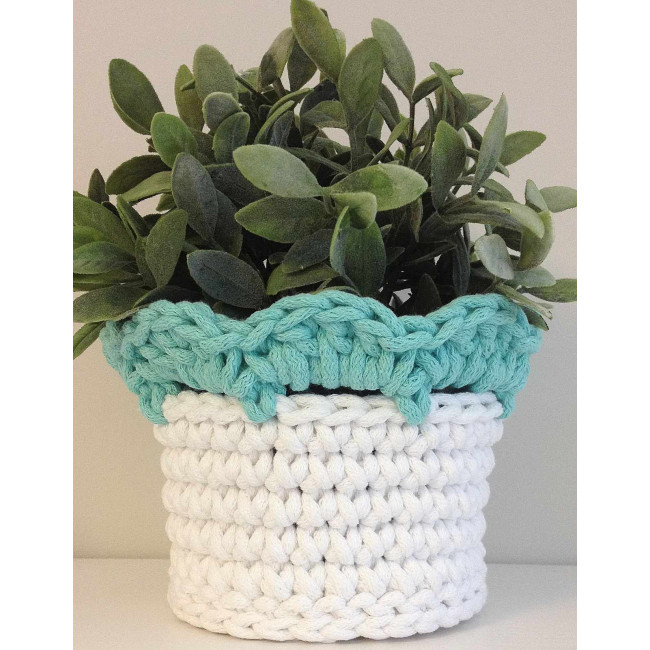 Koszyczek FALBANEK biały z miętą