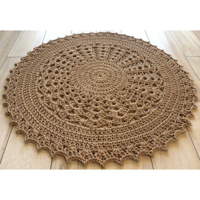 Dywan ze sznurka okrągły LYKKE beżowy ciemny