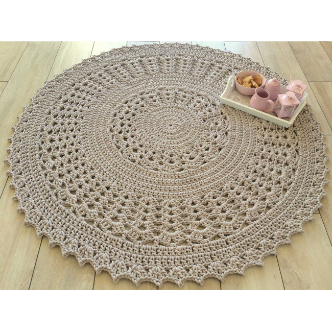 Dywan ze sznurka okrągły LYKKE cappuccino
