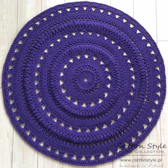 Dywan ze sznurka okrągły SCANDIC śliwkowy