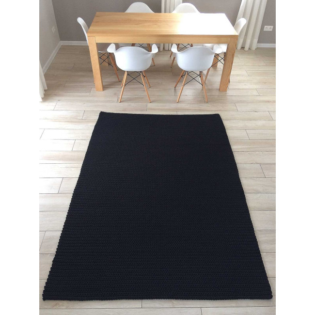 Dywan ze sznurka PROSTOKĄTNY czarny