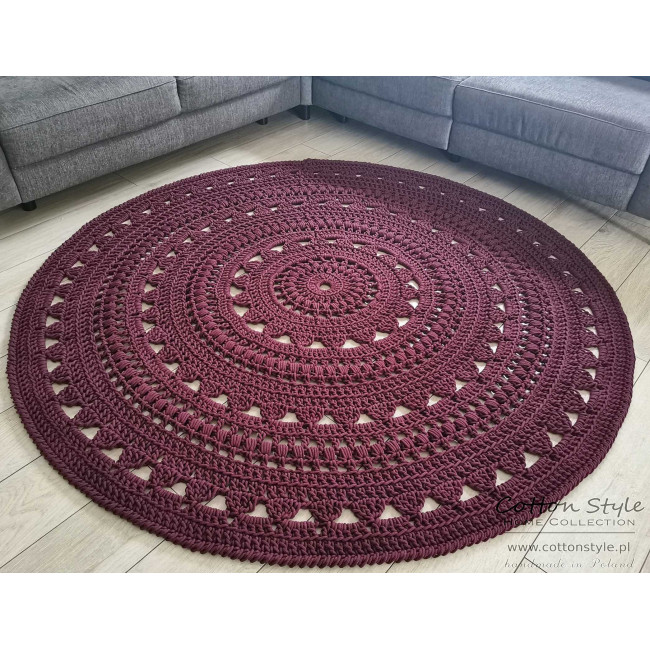 Dywan ze sznurka okrągły SCANDIC burgundowy