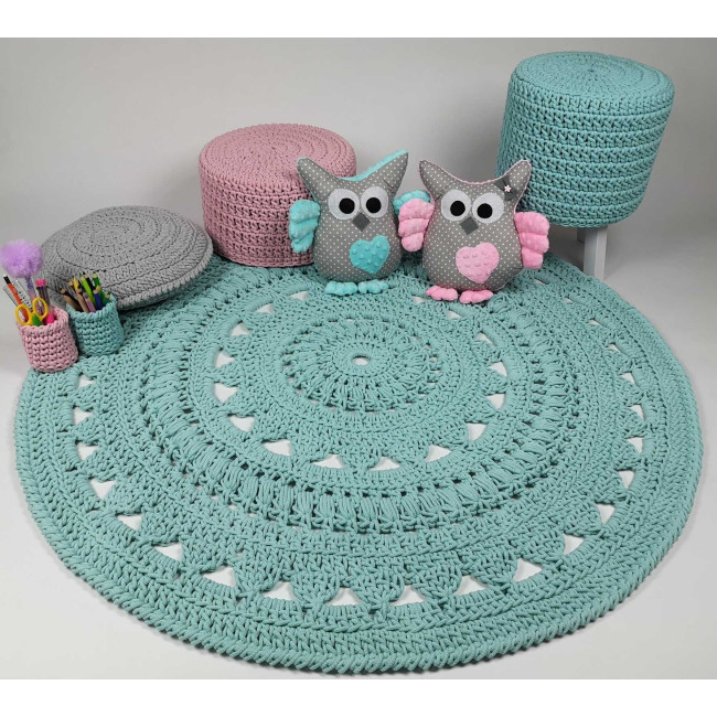 Dywan ze sznurka okrągły SCANDIC miętowy