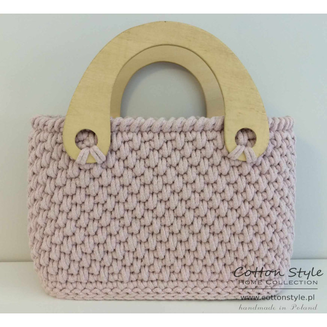 TOREBKA / KOSZYK ze sznurka pudrowy róż